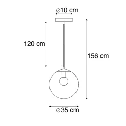 Suspension moderne transparente 35 cm - Pallon
