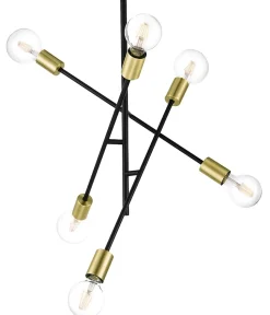 Suspension Monzoni 6 ampoules E27 IP20 noir