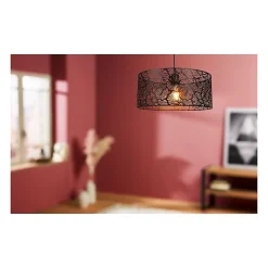 Suspension métal ajouré Calathéa noire Ostaria