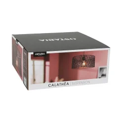 Suspension métal ajouré Calathéa noire Ostaria