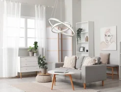 Suspension métal couleur argent mat, LED MARY