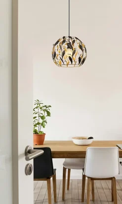 Suspension métal noir mat, 1x E27 MIKA