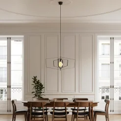 Suspension Nedoki E27 42W L.90xH.178cm noir GoodHome