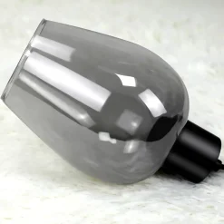 Suspension Nettlife noire pour table à manger - Lampe suspendue E27 à flamme unique en verre fumé vintage sans source lumineuse