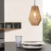 Suspension Newtownabbey métal corde E27 160 x 20 cm beige lux.pro