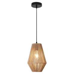 Suspension Newtownabbey métal corde E27 160 x 20 cm beige lux.pro