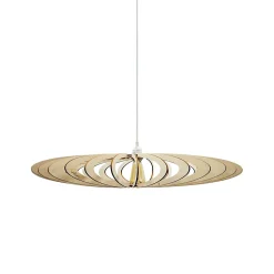 Suspension Néo bois câble torsadé chanvre E27 60W IP20 Ø80 x H.163,5cm Atelier Loupiote