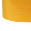 Suspension noire avec abat-jour en velours ocre et or 35 cm - Blitz
