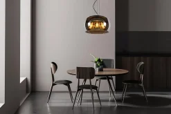 Suspension OLIVIA en verre avec 3xE27 - Fumé - Lucide