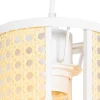 Suspension orientale blanche avec rotin 3 lumières oblongue - Akira