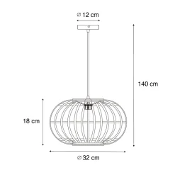 Suspension orientale en bambou 32 cm - Amira