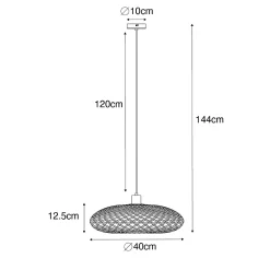 Suspension orientale en bambou noir 40 cm - Ostrava