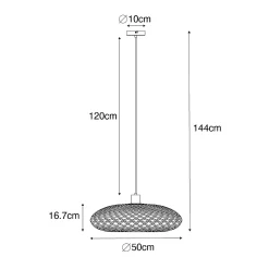 Suspension orientale en bambou noir 50 cm - Ostrava