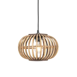 Suspension orientale en bambou 3 lumières rectangulaire - Amira