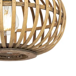 Suspension orientale en bambou 3 lumières ronde - Amira