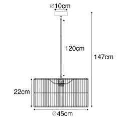 Suspension orientale en rotin 45 cm - Maud