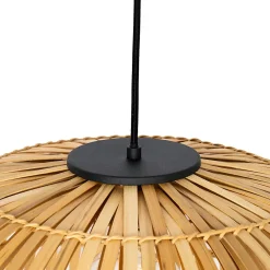 Suspension orientale noire avec bambou naturel 62 cm - Pua