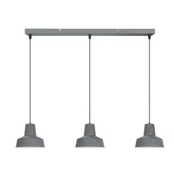 Suspension Orous 3 lumières E27 45W ⌀24,5xL.93,5xH.110cm gris foncé GoodHome