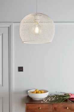 Suspension Osiglia GoodHome E27 blanc mat