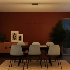 Suspension Papua LED intégrée 3500lm 41W ⌀10xL.90xH.110cm chrome Goodhome