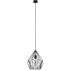 Suspension Phobeto E27 IP20 60W Ø 31 x l. 110 cm GoodHome noir mat