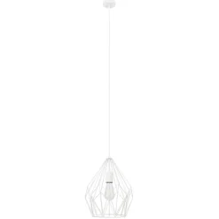 Suspension Phobeto E27 IP20 60W Ø 31 x l. 110 cm GoodHome blanc mat