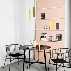 Suspension Plafonnier Moderne en Aluminium Doré Minimaliste en Forme de Tube 20cm avec Douille GU10