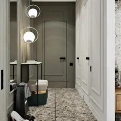 Suspension Plafonnier Nordique, Aluminium Chromé, Abat-jour Boule en Verre E27, Idéale pour Salon et Salle à Manger