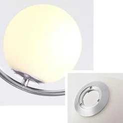 Suspension Plafonnier Nordique, Aluminium Chromé, Abat-jour Boule en Verre E27, Idéale pour Salon et Salle à Manger