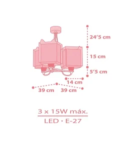 Suspension pour enfants à 3 lampes Little Fox Petit Renarde