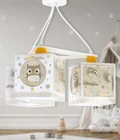 Suspension pour enfants à 3 lampes Good Night Hibou