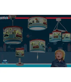 Suspension pour enfants à 3 lampes Police et Pompiers