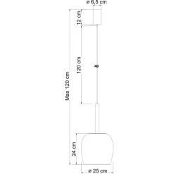 Suspension raffinée cloche dorée verre ambré LED intégrée - Eriska