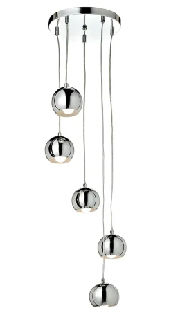 Suspension Roccheta 5 lampes E14 IP20 argent