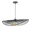 Suspension ronde en jacinthe d'eau Alana coloris noir E27 ⌀58 x H.80 cm Lussiol