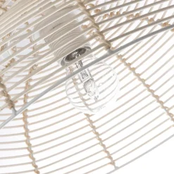 Suspension ronde Hama en rotin blanc E27 ⌀35 x H.90 cm Lussiol