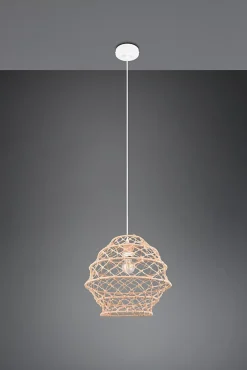 Suspension ronde Hive beige E27 IP20 10W Ø38,5 x H.150 cm Reality Leuchten