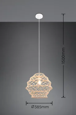 Suspension ronde Hive beige E27 IP20 10W Ø38,5 x H.150 cm Reality Leuchten