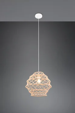 Suspension ronde Hive beige E27 IP20 10W Ø38,5 x H.150 cm Reality Leuchten