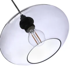 Suspension ronde Irina verre fumé IP20 E27 10W Ø.26 x H.94 cm Lussiol