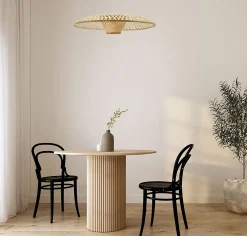 Suspension ronde Kane en bambou et aspect bois Ø60 x H.112 cm E27 IP20 40W Seynave