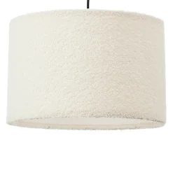 Suspension ronde Teddy coton bouclette beige Ø35cm IP20 E27 20W Brilliant