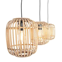 Suspension rotin rustique 3 lumières - Manille