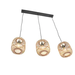 Suspension rotin rustique 3 lumières - Manille