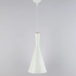 Suspension Rétro Industrielle avec Abat-jour en Aluminium Blanc, E27.