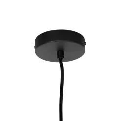 Suspension rétro noire avec verre transparent 20 cm - Eclipse