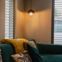 Suspension rétro noire avec verre transparent 20 cm - Eclipse