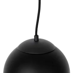 Suspension rétro noire avec verre transparent 20 cm - Eclipse