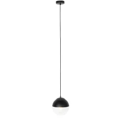 Suspension rétro noire avec verre transparent 20 cm - Eclipse