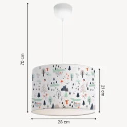 Suspension Rugby pour enfant E27 70 cm motif d'arbres lux.pro